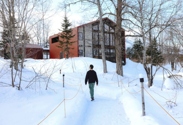 Modern lodge during a women’s ski retreat in Niseko Japan